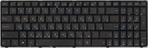 Kлавиатура 04GNV91KRU00-2 для ноутбука Asus K50, K50C, K51, K61, P50, K70, F52, X5DIJ, Б/У, черная, RUS
