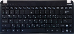 Клавиатура 04GOA292KRU00-2 для нетбуков Eee PC Seashell Series, оригинальная, топкейс, БУ, черная, RUS