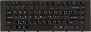 Клавиатура для ноутбука Sony VAIO VPC-EG, аналог, с рамкой, новая, черная, RUS