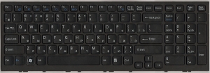 Клавиатура для ноутбука Sony VAIO VPC-EH, аналог, с рамкой, новая, черная, RUS