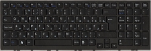 Клавиатура для ноутбука Sony VAIO VPC-EL, аналог, с рамкой, новая, черная, RUS