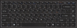Клавиатура для ноутбука Sony VAIO VPC-S, аналог, с рамкой, новая, черная, RUS