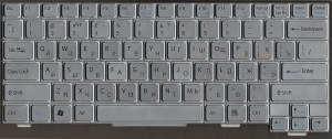 Клавиатура для ноутбука Sony Vaio VGN-TX, аналог, новая, серебристая, RUS