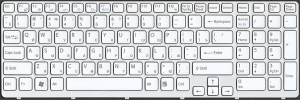 Клавиатура для ноутбука Sony Vaio SVE15, с рамкой, аналог, новая, белая, RUS