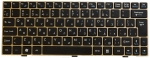 Клавиатура для ноутбука MSI U160 Оригинальный, БУ, Черный , рамка золотая, RUS