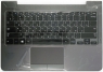 Клавиатура для ноутбука Samsung NP350U3B топкейс (BA75-03711CA) Оригинальный, Серая, клавиатура черная, RUS