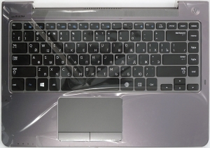 Клавиатура для ноутбука Samsung NP350U4C топкейс (BA75-04038M) Оригинальный, Новый, Серая, клавиатура черная, RUS